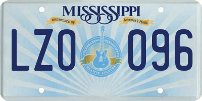 MS license plate LZO096
