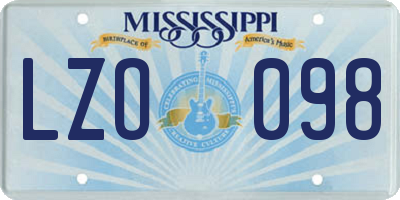 MS license plate LZO098