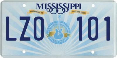 MS license plate LZO101