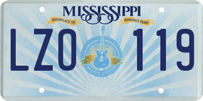 MS license plate LZO119