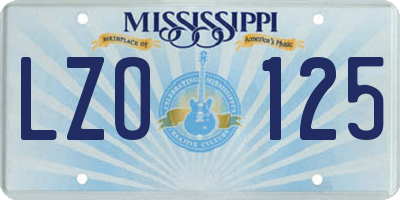 MS license plate LZO125