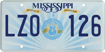 MS license plate LZO126