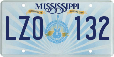 MS license plate LZO132