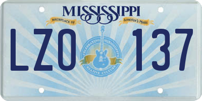 MS license plate LZO137