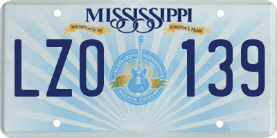 MS license plate LZO139
