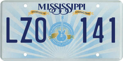 MS license plate LZO141