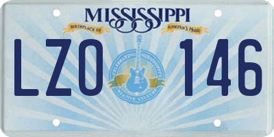 MS license plate LZO146