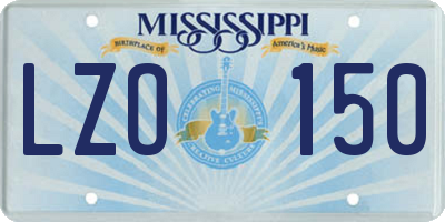 MS license plate LZO150