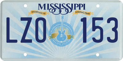 MS license plate LZO153