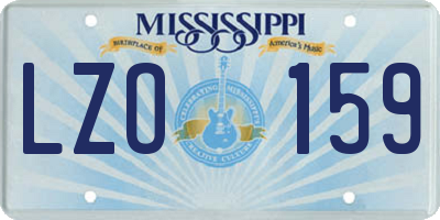 MS license plate LZO159