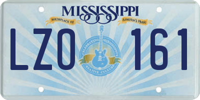 MS license plate LZO161