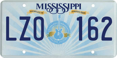 MS license plate LZO162