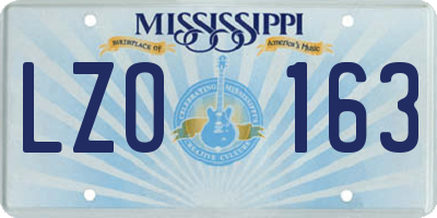 MS license plate LZO163