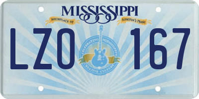 MS license plate LZO167