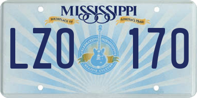 MS license plate LZO170
