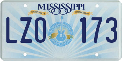 MS license plate LZO173