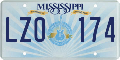 MS license plate LZO174