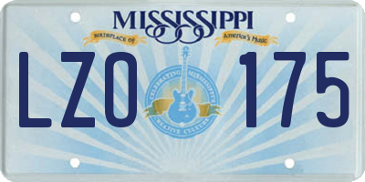 MS license plate LZO175