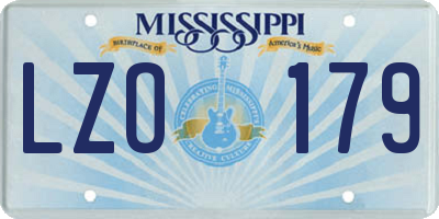 MS license plate LZO179