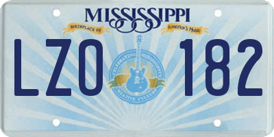 MS license plate LZO182