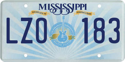 MS license plate LZO183