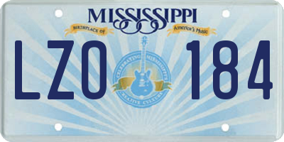 MS license plate LZO184