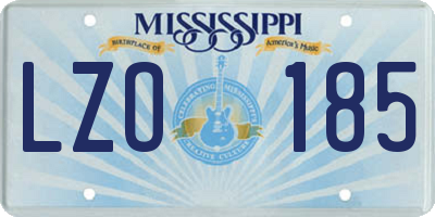 MS license plate LZO185