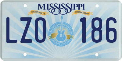 MS license plate LZO186