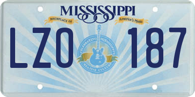 MS license plate LZO187