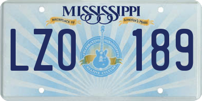 MS license plate LZO189