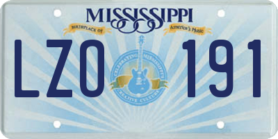 MS license plate LZO191
