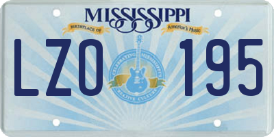 MS license plate LZO195
