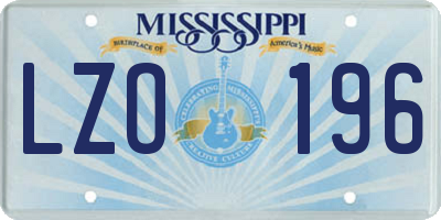 MS license plate LZO196