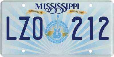 MS license plate LZO212