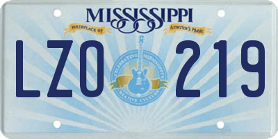 MS license plate LZO219