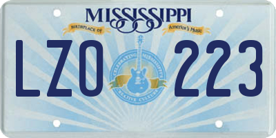 MS license plate LZO223