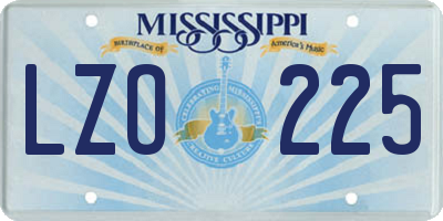 MS license plate LZO225