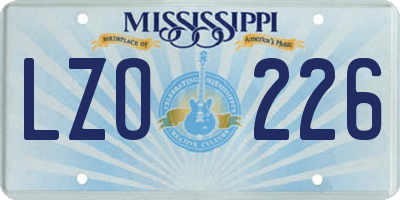 MS license plate LZO226