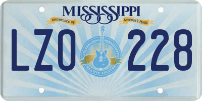 MS license plate LZO228