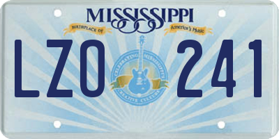 MS license plate LZO241
