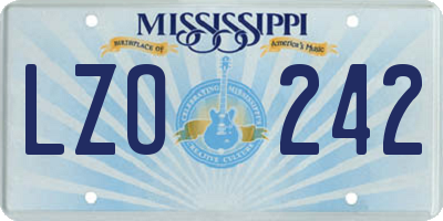 MS license plate LZO242