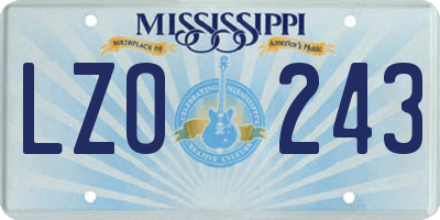 MS license plate LZO243