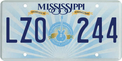 MS license plate LZO244