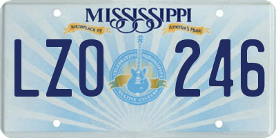 MS license plate LZO246