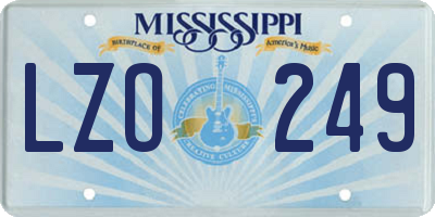 MS license plate LZO249