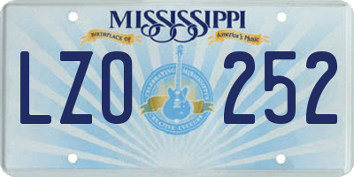 MS license plate LZO252