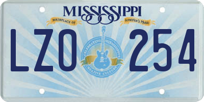 MS license plate LZO254