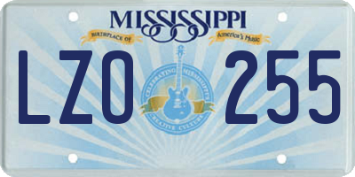 MS license plate LZO255