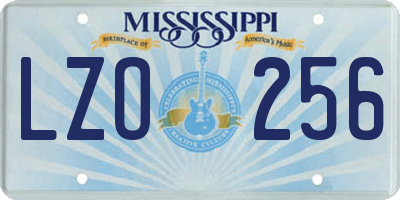 MS license plate LZO256