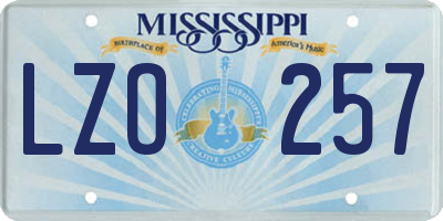 MS license plate LZO257